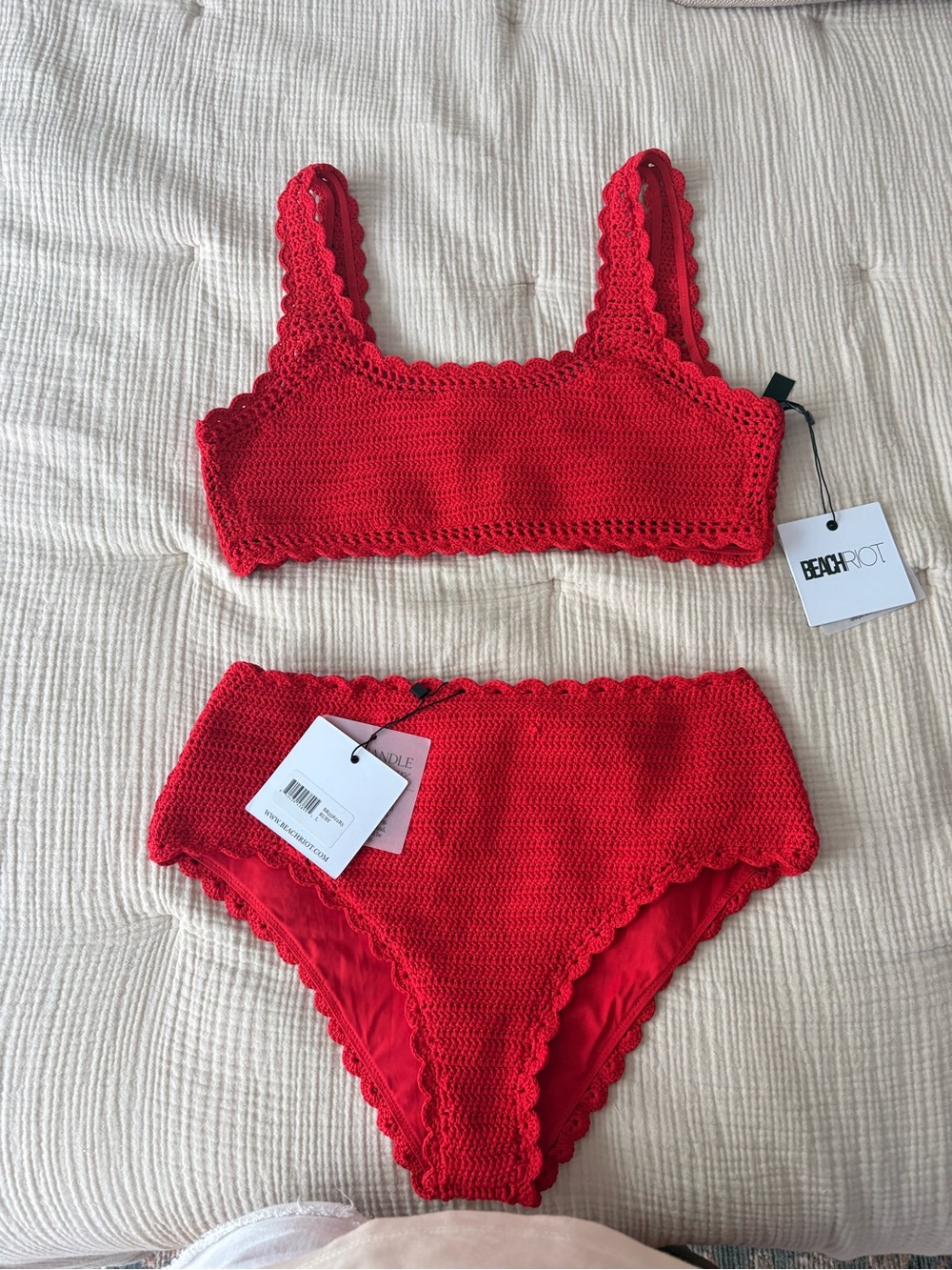 NWT Beach Riot Kirby bottoms and Andy top
Red Crochet Bikini Set